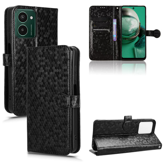 Slim Flip Polka-Dots Phone Case with Card Holder for HMD Pulse, Black