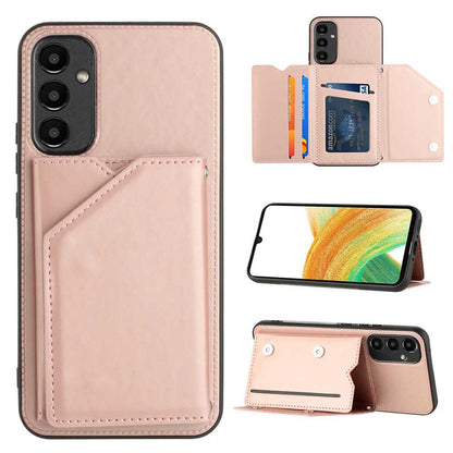 PU Leather Flip Shockproof Protective Cover for Samsung Galaxy A54 5G, Rose Gold