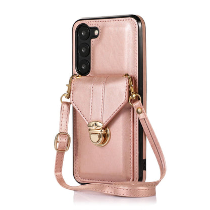 Crossbody Wallet Case with Wrist Strap Shoulder Protective Cover for Samsung Galaxy S23