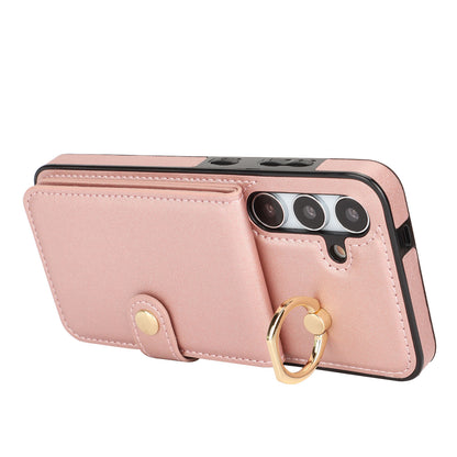 for Samsung Galaxy S24+ Wallet Case with Card Holder, Rose Gold