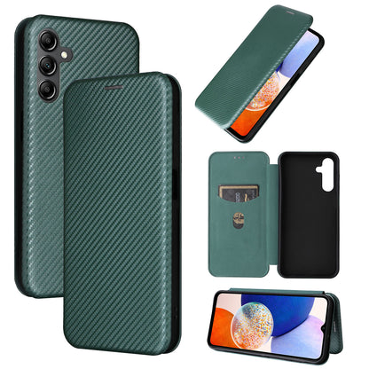 Carbon Fiber Flip Case for Samsung Galaxy A15 5G, Green