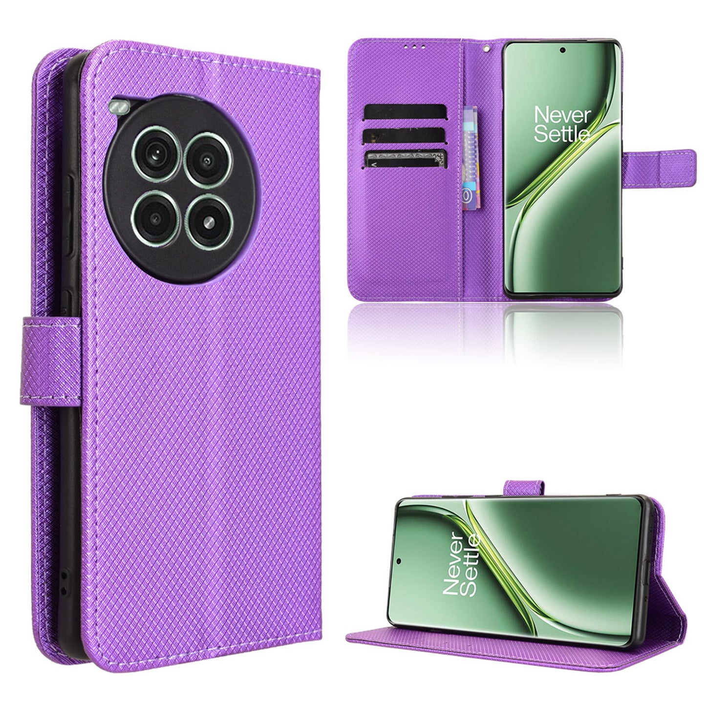 Wallet Case for OnePlus Ace 3 Pro, Purple