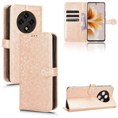 Slim Flip Polka-Dots Phone Case with Card Holder for OPPO A3 Pro 5G, Rose Gold