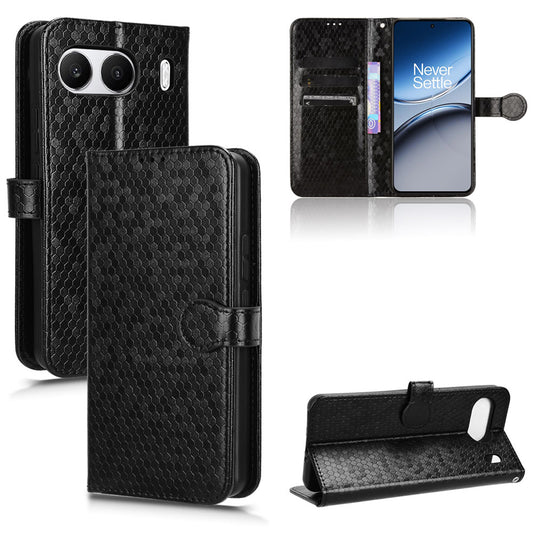 Slim Flip Polka-Dots Phone Case with Card Holder for OnePlus Nord 4, Black