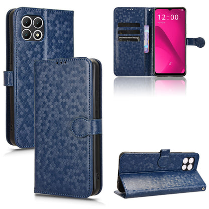 Slim Flip Polka-Dots Phone Case with Card Holder for T-Mobile REVVL 7 5G, Blue