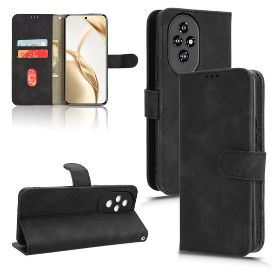 Wallet Case with Card Holder Flip Magnetic Protective Cover for Honor 200, Black