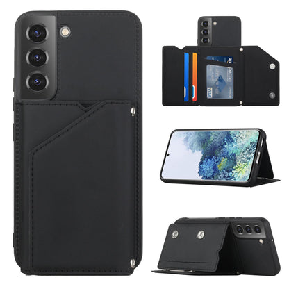 PU Leather Flip Shockproof Protective Cover for Samsung Galaxy S23+, Black