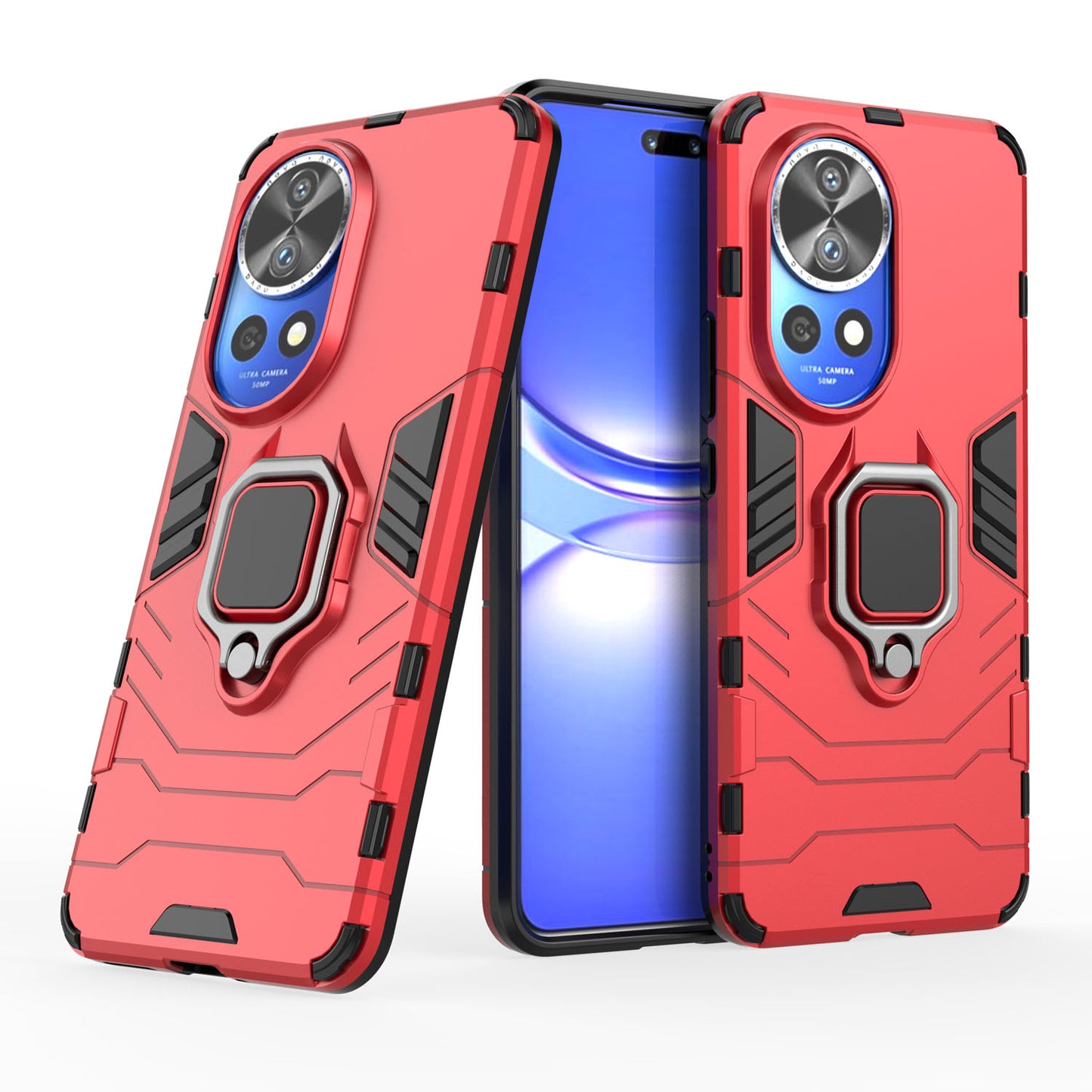 Support Magnetic Car Mounts Stylish Dual Layer Hard PC Back Case for Huawei Nova 12 Pro