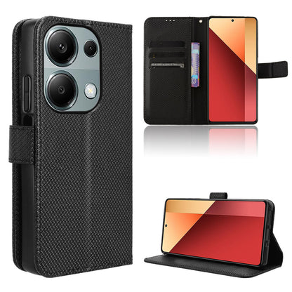 Wallet Case with Credit Card Holder PU Leather Flip Folio Phone Cover for Xiaomi Redmi Note 13 Pro 4G, Black