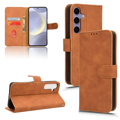 Wallet Case with Card Holder Flip Magnetic Protective Cover for Samsung Galaxy S24 FE, Brown