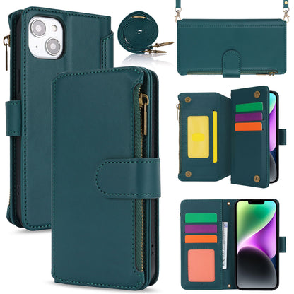 for iPhone 14 Wallet Case with RFID Blocking, Green