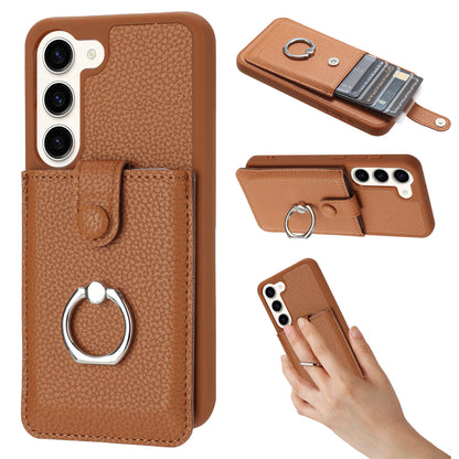 for Samsung Galaxy S23+ Wallet Case with Card Holder, Brown