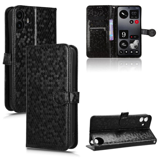 Slim Flip Polka-Dots Phone Case with Card Holder for Nothing CMF Phone 1, Black