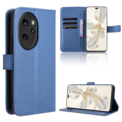 Wallet Case with Credit Card Holder PU Leather Flip Folio Phone Cover for Honor 100 Pro, Blue