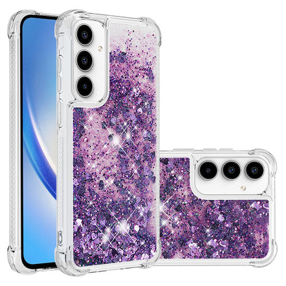 Liquid Flowing Case Anti Fall Proof Soft TPU Bumper Cover for Samsung Galaxy A35 5G, C-Purple Love