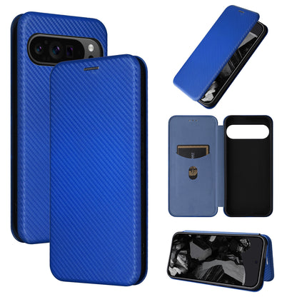 Carbon Fiber Flip Case for Google Pixel 9 Pro XL, Blue