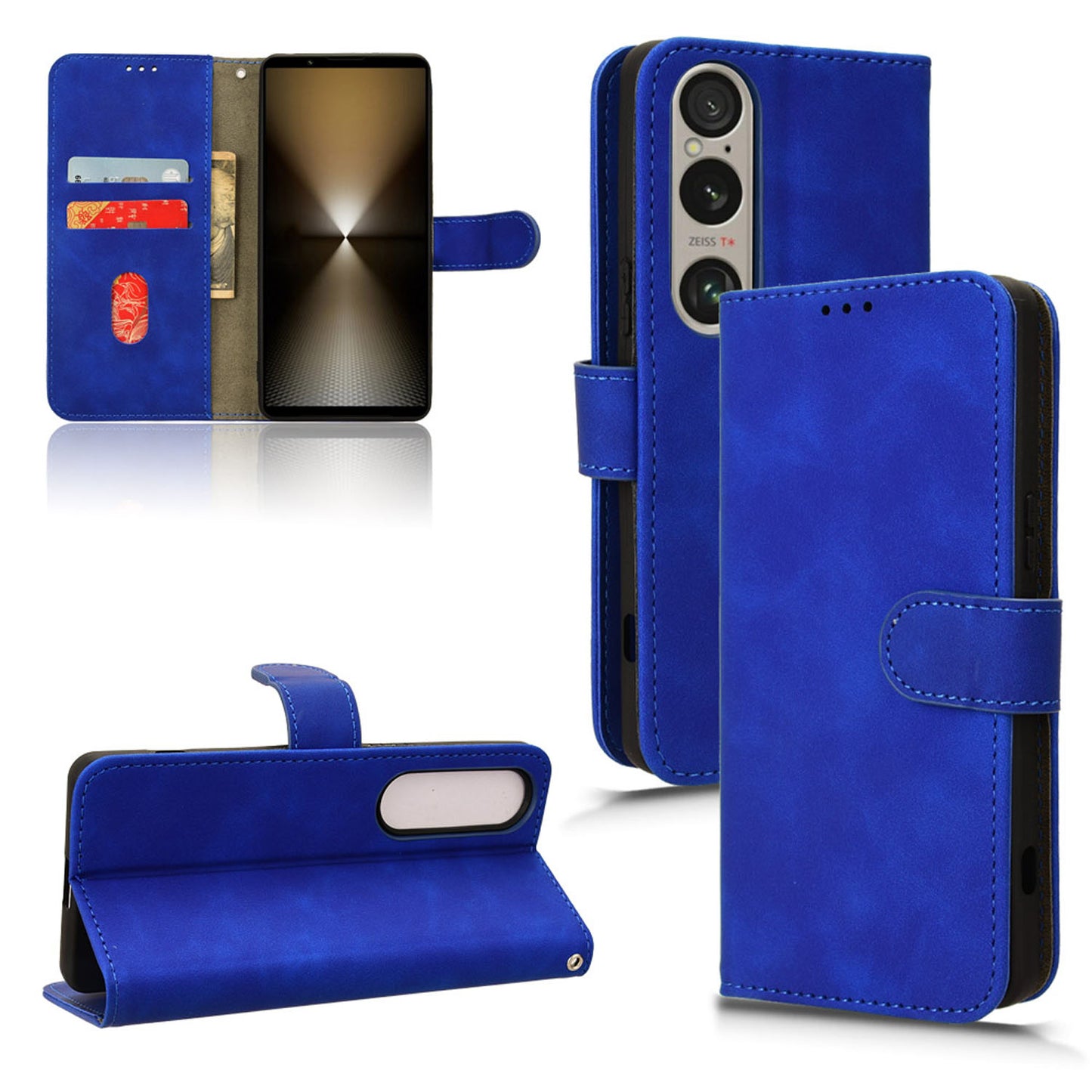 Wallet Case with Card Holder Flip Magnetic Protective Cover for Sony Xperia 1 VI 2024, Blue