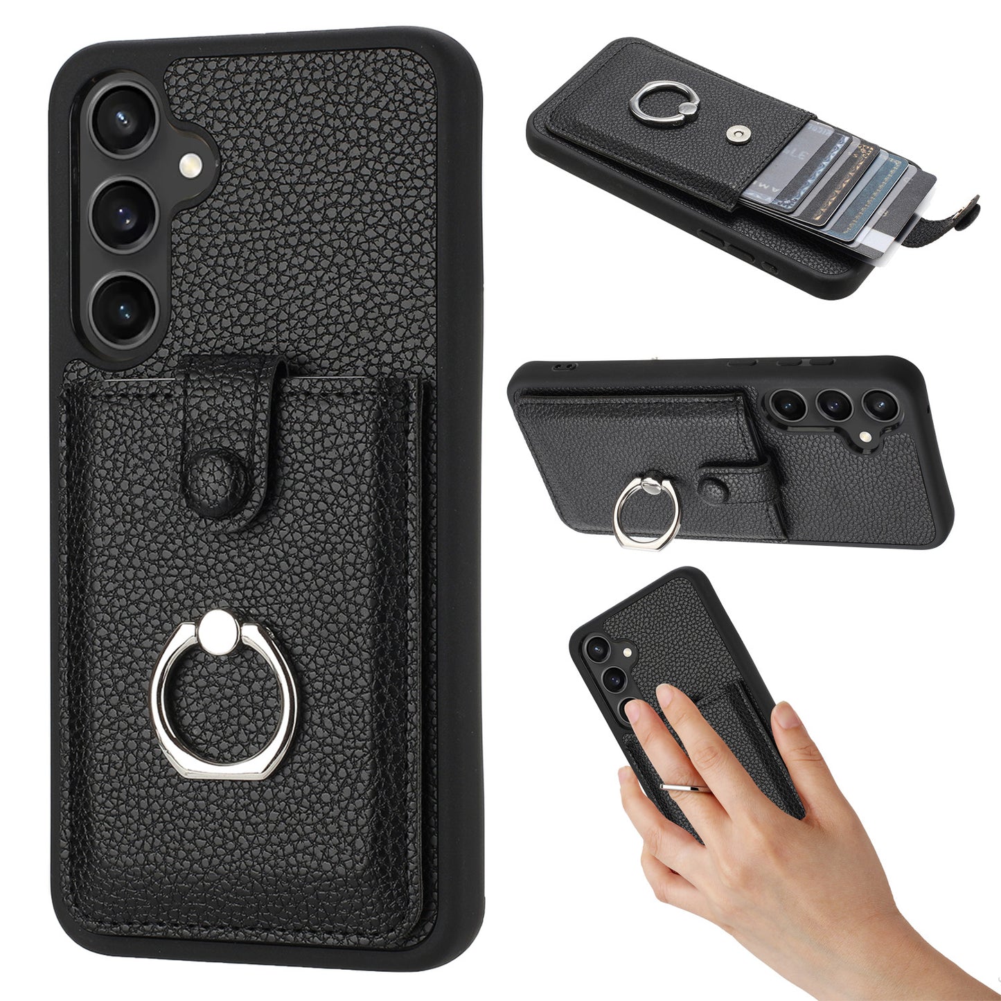 for Samsung Galaxy A35 5G Wallet Case with Card Holder, Black