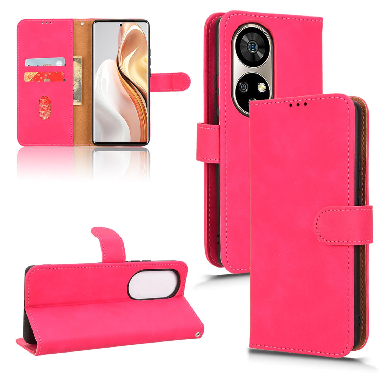 Wallet Case with Card Holder Flip Magnetic Protective Cover for Ulefone Note 17 Pro, Pink