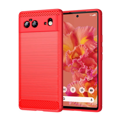 Soft TPU Non-Slip Bumper Protection Case for Google Pixel 6, Red