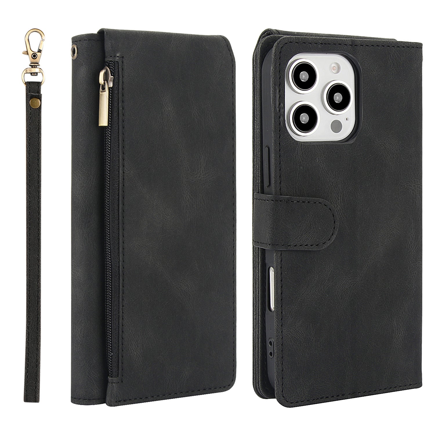 Zipper Wallet Case for iPhone 16 Pro Max