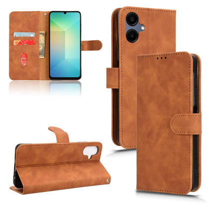 Wallet Case with Card Holder Flip Magnetic Protective Cover for Samsung Galaxy A06, Brown