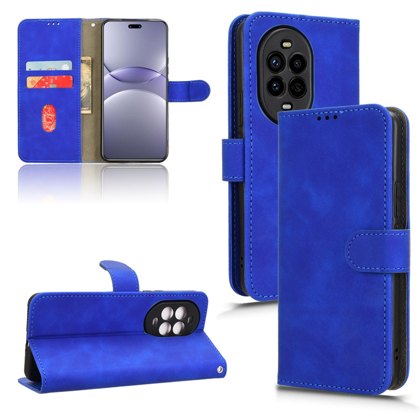 Wallet Case with Card Holder Flip Magnetic Protective Cover for Huawei Nova 13 Pro, Blue