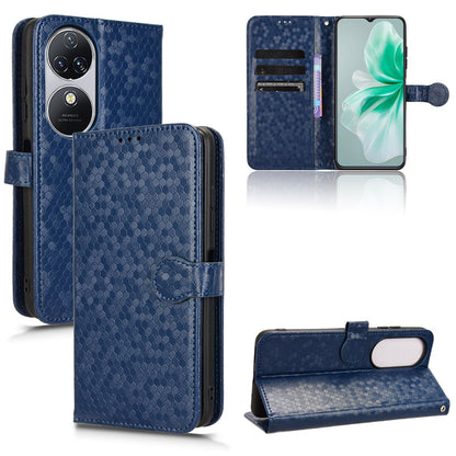 Slim Flip Polka-Dots Phone Case with Card Holder for Oukitel C38, Blue