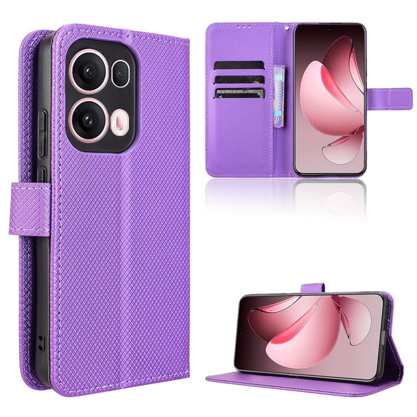 Wallet Case for OPPO Reno13 Pro 5G, Purple