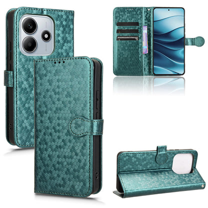 Slim Flip Polka-Dots Phone Case with Card Holder for Redmi Note 14 5G, Green