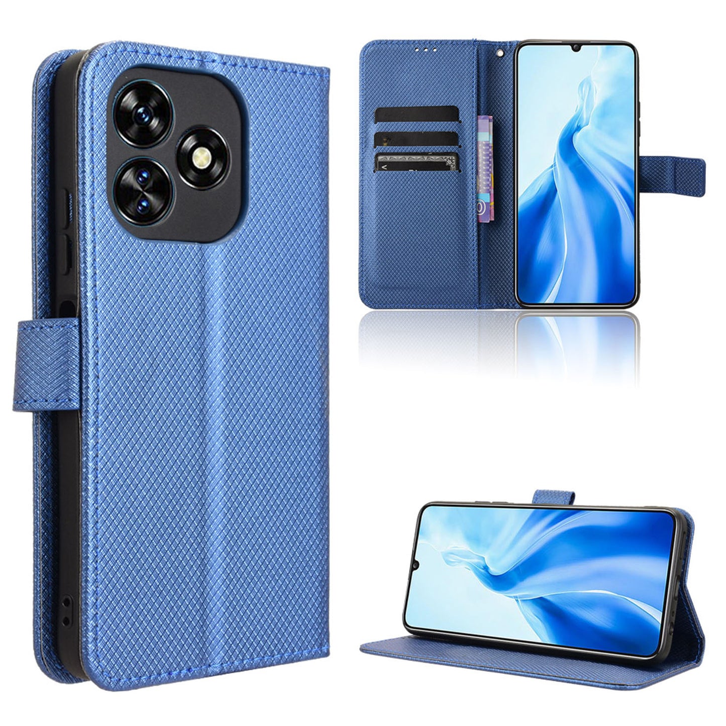 Wallet Case for Oukitel C51, Blue