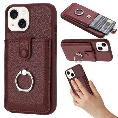 for iPhone 14 Plus Wallet Case with Card Holder, Red