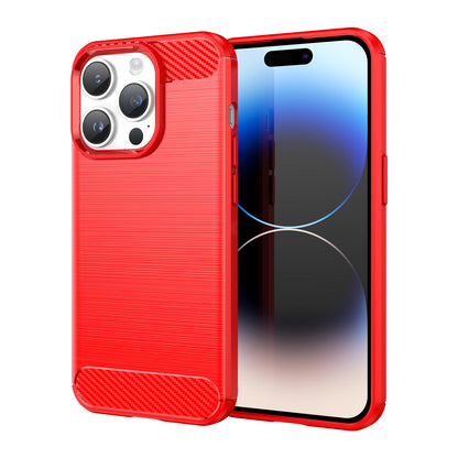 Soft TPU Non-Slip Bumper Protection Case for iPhone 15 Pro Max, Red