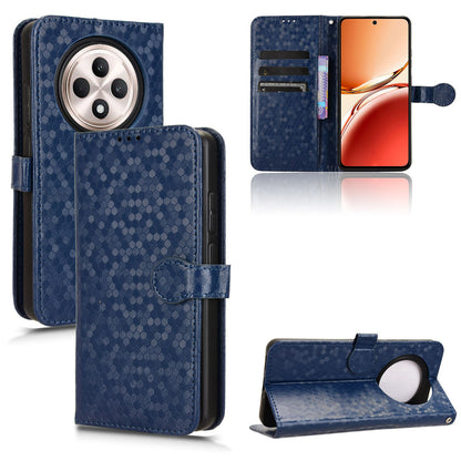 Slim Flip Polka-Dots Phone Case with Card Holder for OPPO Reno12 F 5G, Blue