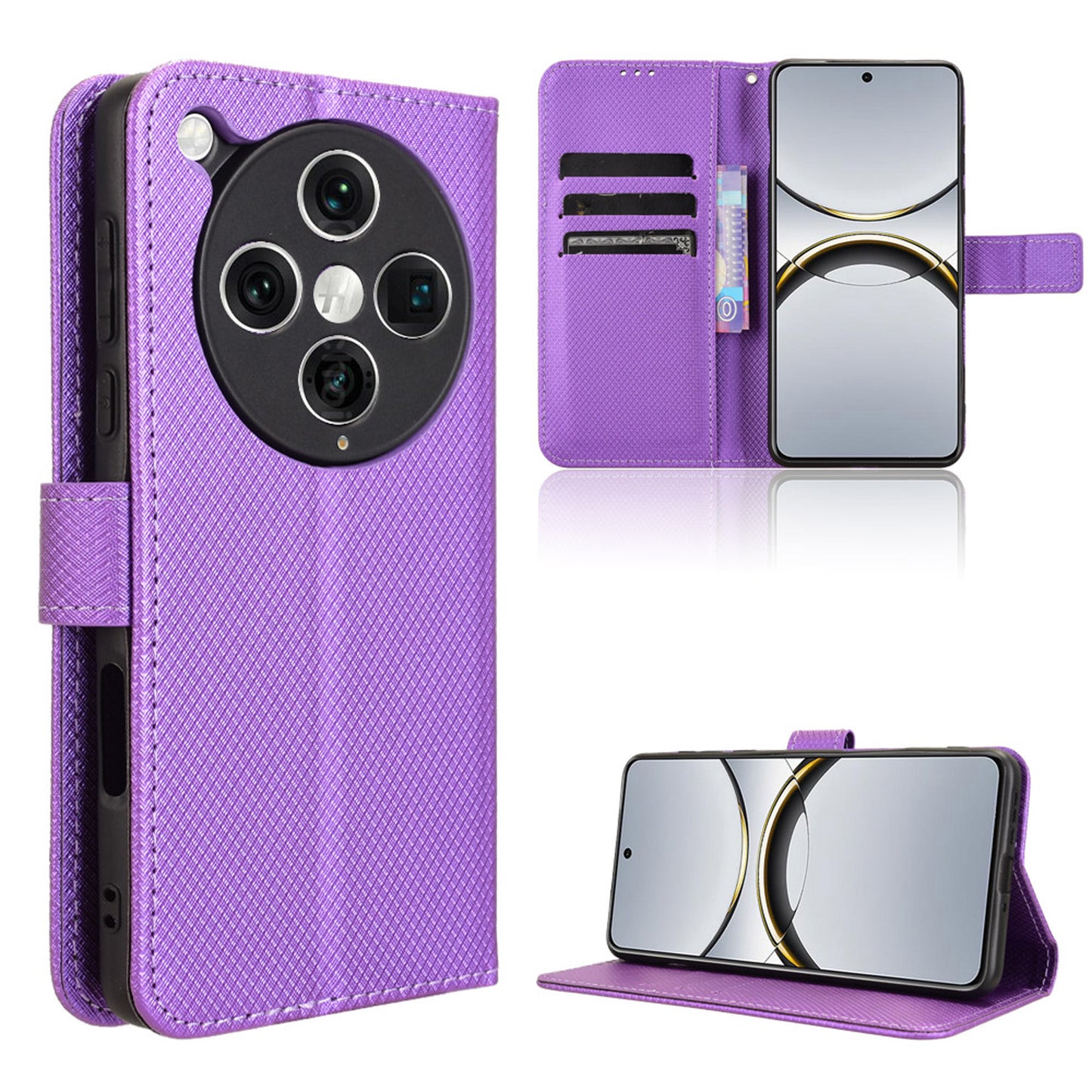 Wallet Case for OPPO Find X8 Pro, Purple