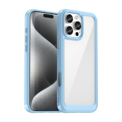 Hard Back Soft Bumper Protective Case for iPhone 16 Pro Max, Blue