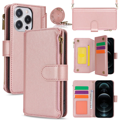 for iPhone 12 Pro Wallet Case with RFID Blocking, Rose Gold