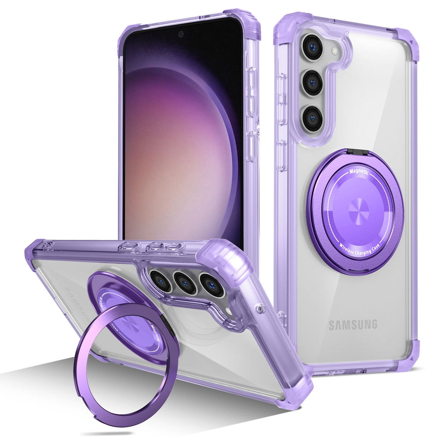 Samsung Galaxy S23+ Case, Built in 360¡ã Magnetic Stand, Compatible with Magsafe, Purple