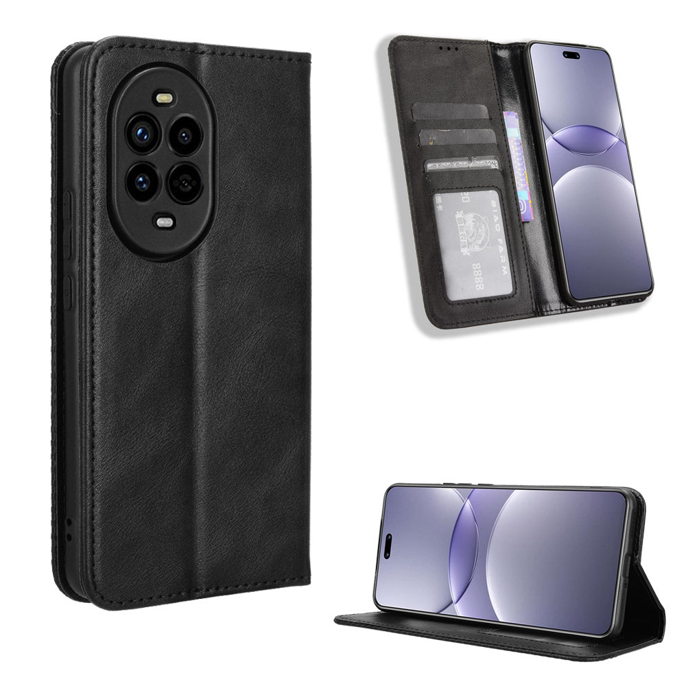 Huawei Nova 13 Pro Flip Folio Case with Card Holder Hidden Magnetic, Brown