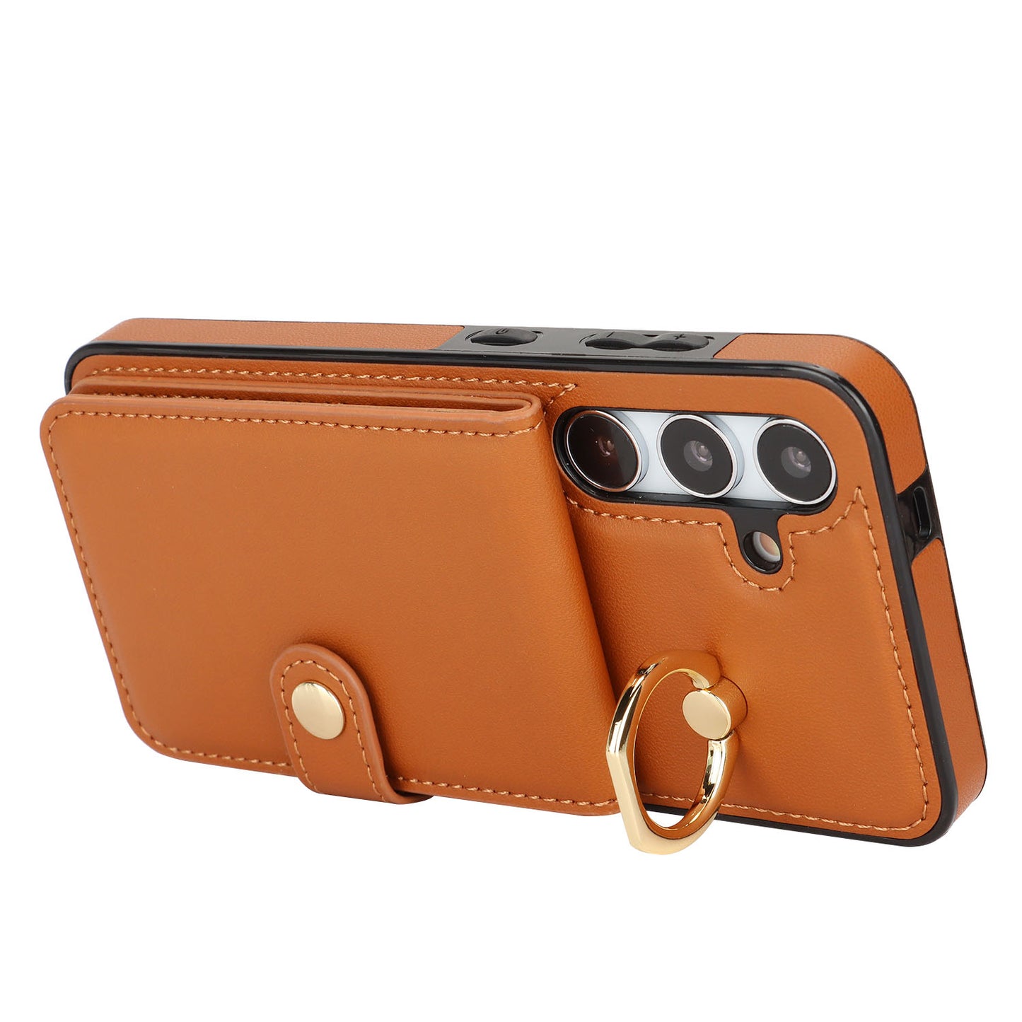 for Samsung Galaxy S24+ Wallet Case with Card Holder, Brown