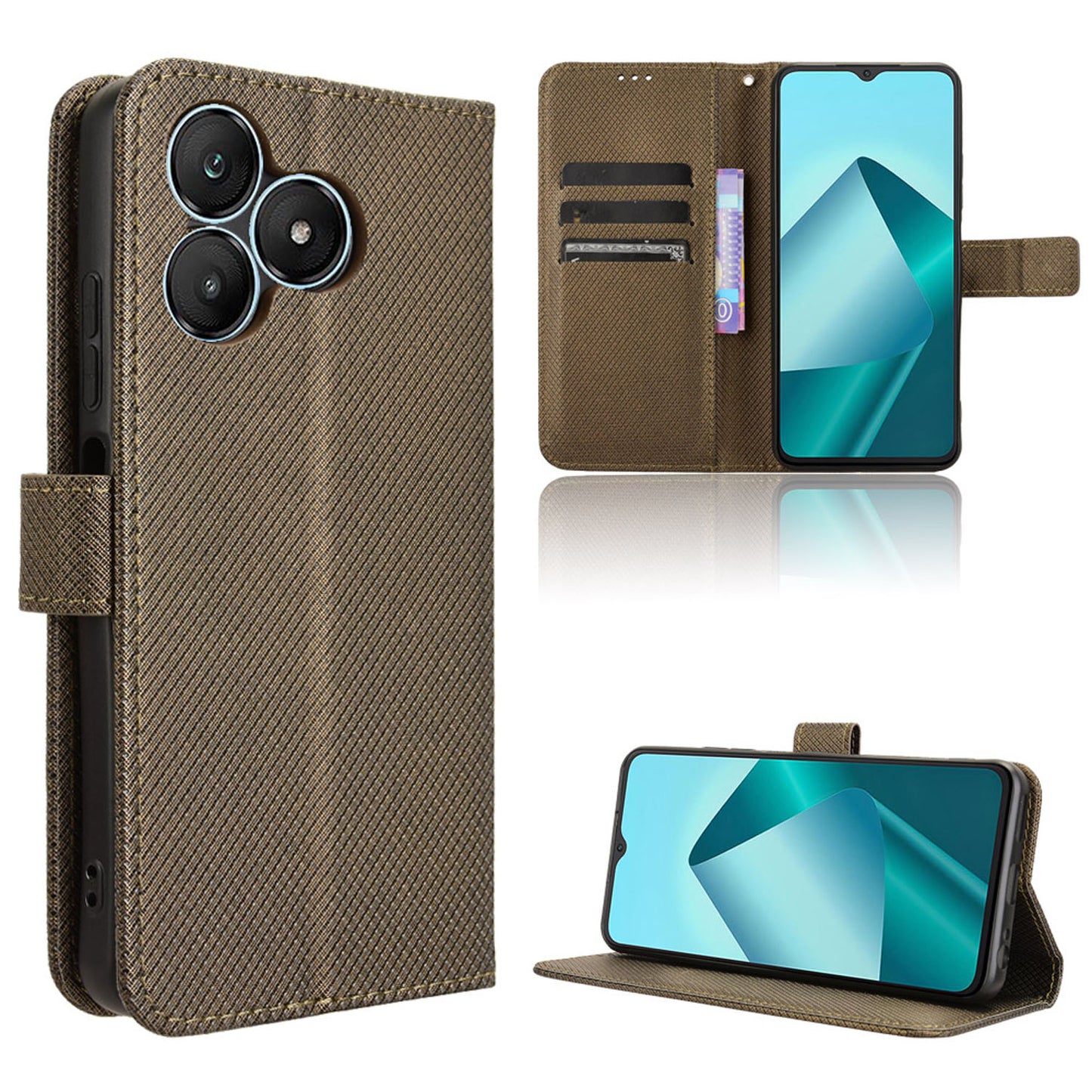 Wallet Case for WIKO T20, Bronzed