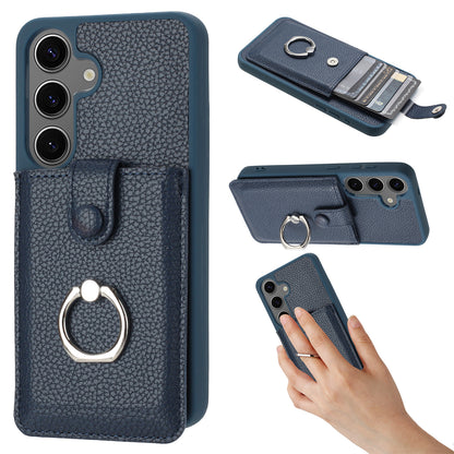 for Samsung Galaxy S24 FE Wallet Case with Card Holder, Blue