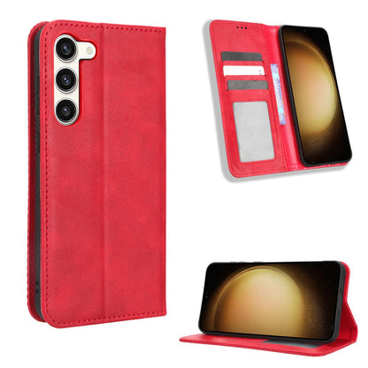 Samsung Galaxy S23+ Flip Folio Case with Card Holder Hidden Magnetic, Red