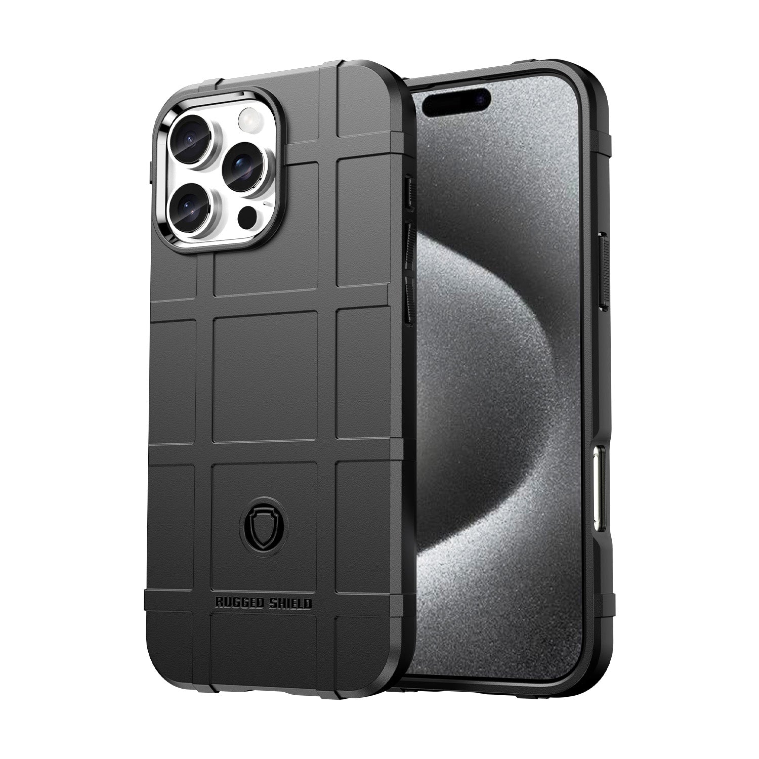 TPU Thick Solid Armor Tactical Protective Case for iPhone 16 Pro Max, Black