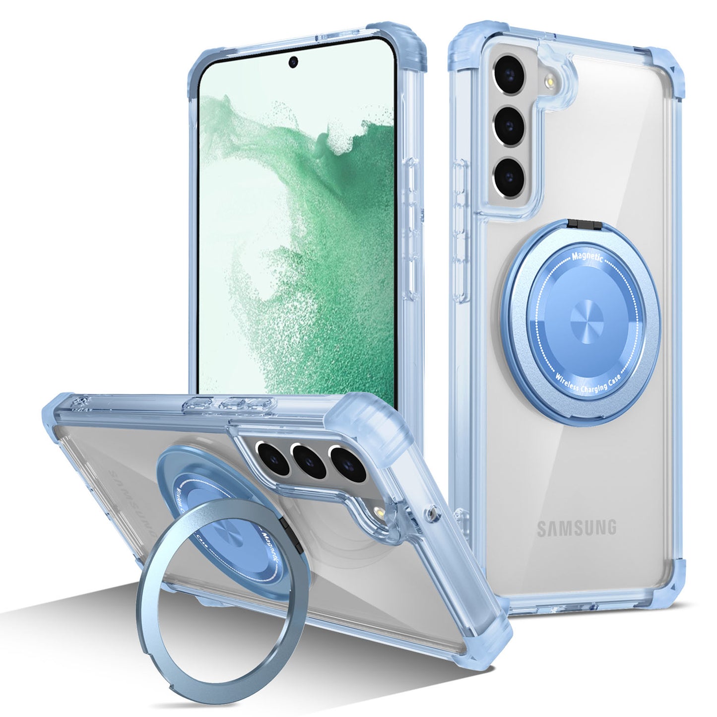 Samsung Galaxy S22+ Case, Built in 360¡ã Magnetic Stand, Compatible with Magsafe, Blue