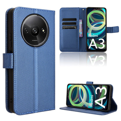 Wallet Case with Credit Card Holder PU Leather Flip Folio Phone Cover for Xiaomi Redmi A3, Blue