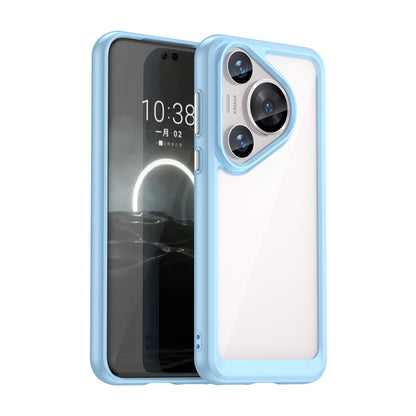 Hard Back Soft Bumper Protective Case for Huawei Pura 70 Pro, Blue