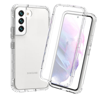 Gradient Clear Shockproof Full Body Case with Built-in Screen Protector Cover for Samsung Galaxy S22, HALF-CLEAR