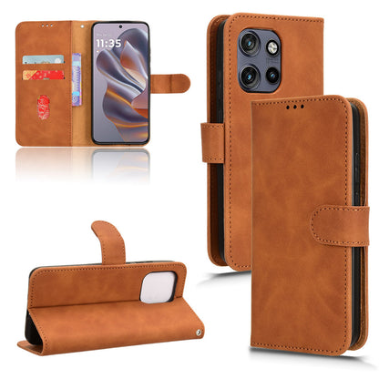 Wallet Case with Card Holder Flip Magnetic Protective Cover for Motorola Edge 50 Neo, Brown