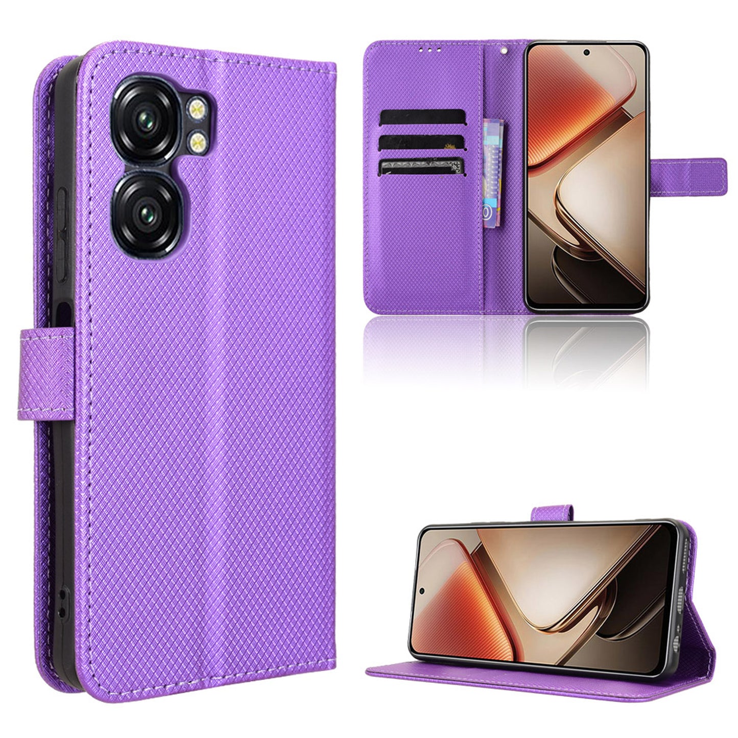 Wallet Case for Oukitel C58 Pro, Purple